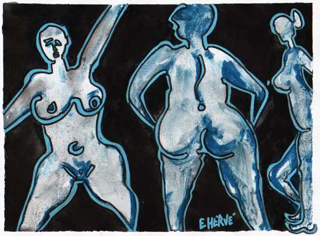 Trio bleu défoncé / 2012 par HERVE Evelyne  * Cliquer pour agrandir / Click for enlarge