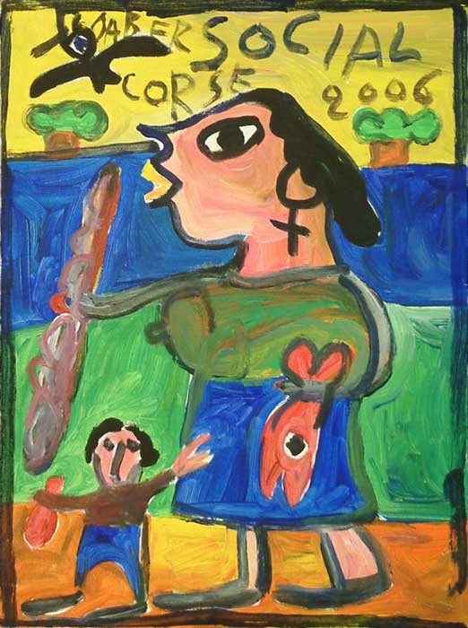 Mre et enfant Corse / 2006 par JABER al-Mahjoub  * Cliquer pour agrandir / Click for enlarge