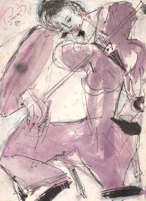 Le violoniste / 1984 par PARENT-SAURAT Claude  * Cliquer pour agrandir / Click for enlarge